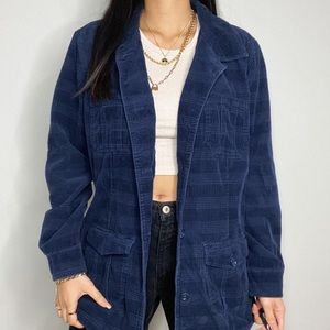 Corduroy Blue Button Up